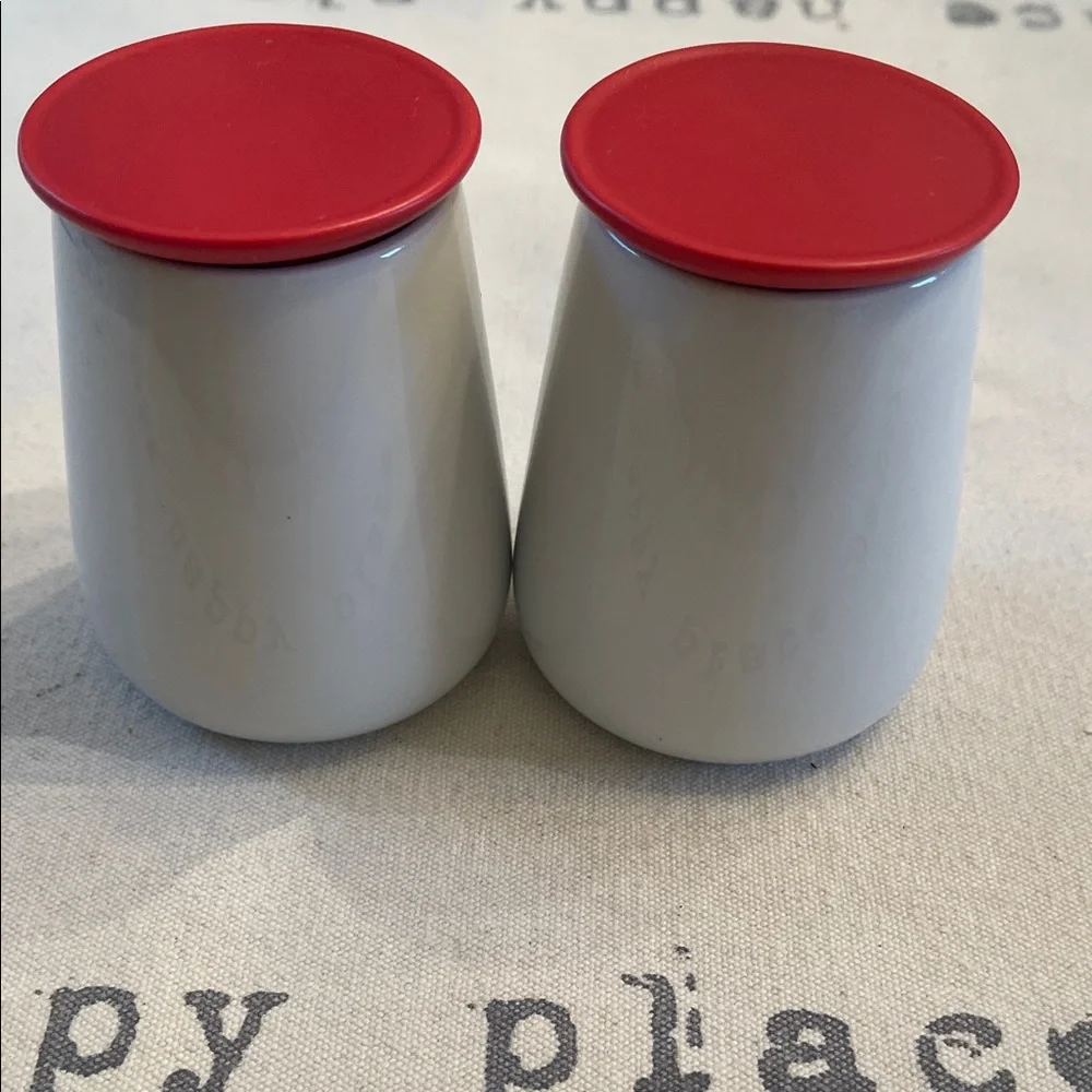 Pier 1 Red and White Kitchen Shakers
